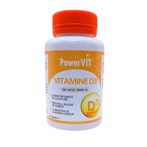 VITAMINE D3 5000UI 60 CAPSULES POWERVIT