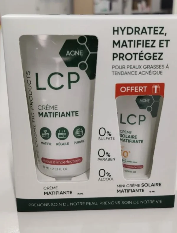 LCP ACNE CREME MATIFIANTE 75 ML + ECRAN SOLAIRE 15 ML