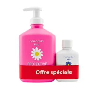 CAMOMILLA BLU HYGIENNE INTIME PROTECTIVE 300 ML PH 8.5 + TROUSSE + SERVIETTE
