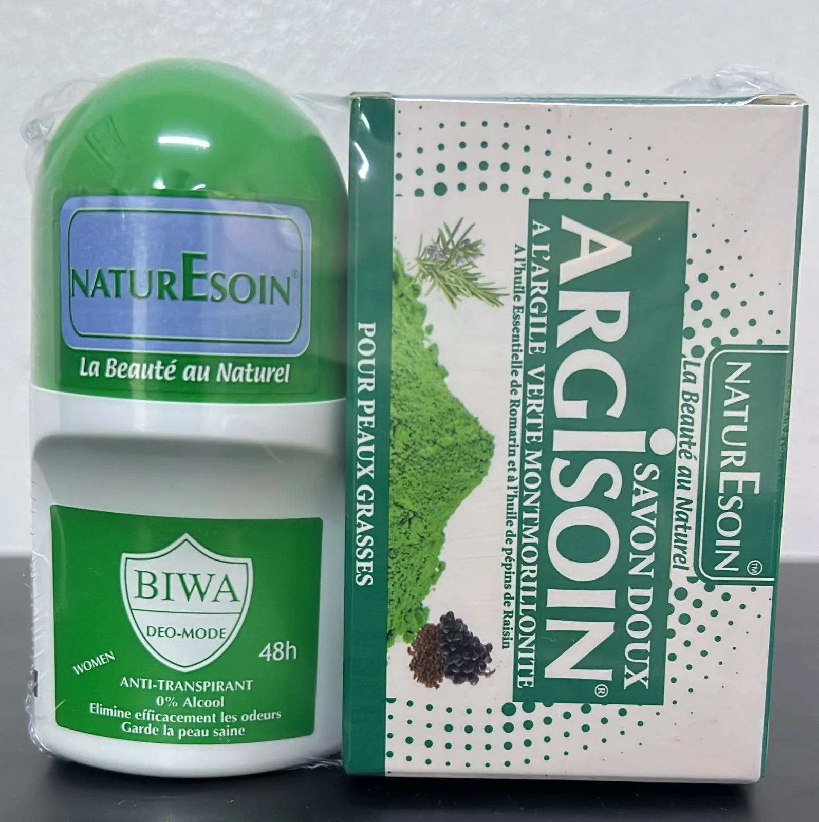 DEODORANT BIWA DEO MODE 48 H FEMME 50 ML NATURESOIN + ARGISOIN SAVON 125 GR A L'ARGILE VERTE - Image 1
