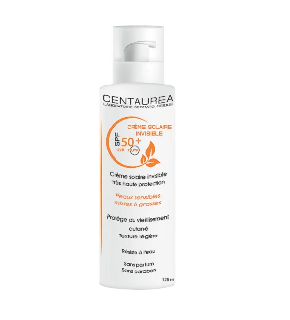 CENTAUREA CREME SOLAIRE INVISIBLE P.MIXTE GRASSE SPF50+ 125 ML