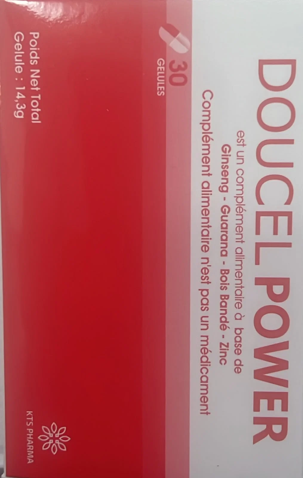 DOUCEL POWER GINSEING + GUARANA + BOIS BANDE + ZINC X 30 GELULES - Image 1